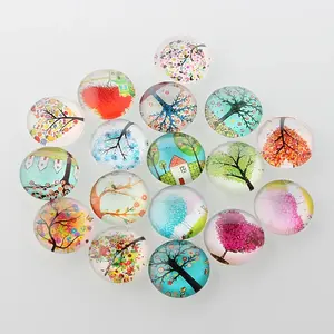 Tree of Life Printed Half Round/Dome Glass Cabochons