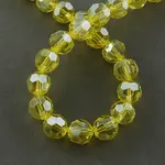 Faceted(32 Facets) Electroplate Glass Bead Strands