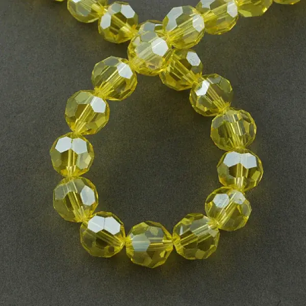 Faceted(32 Facets) Electroplate Glass Bead Strands