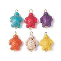 Synthetic Turquoise Dyed Connector Charms