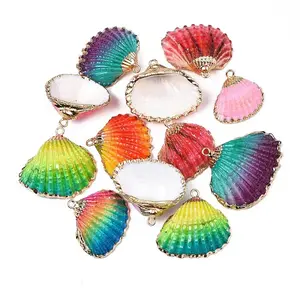 Spray Paint & Electroplate Sea Shell Pendants