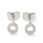 Brass Micro Pave Cubic Zirconia Stud Earrings