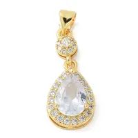 Brass Micro Pave Cubic Zirconia Pendants