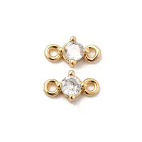 Brass Pave Clear Cubic Zirconia Connector Charms