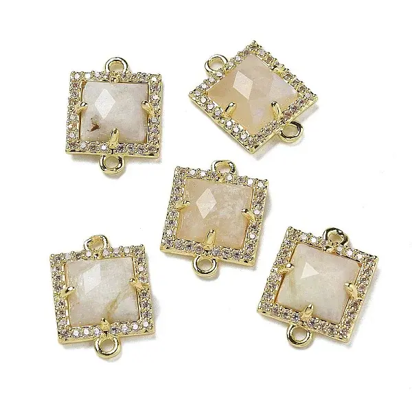 Natural Moonstone Faceted Square Links