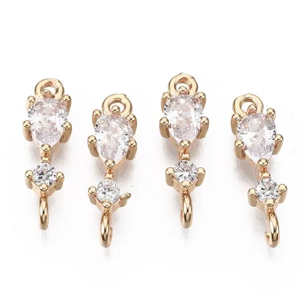 Brass Micro Pave Cubic Zirconia Links Connectors
