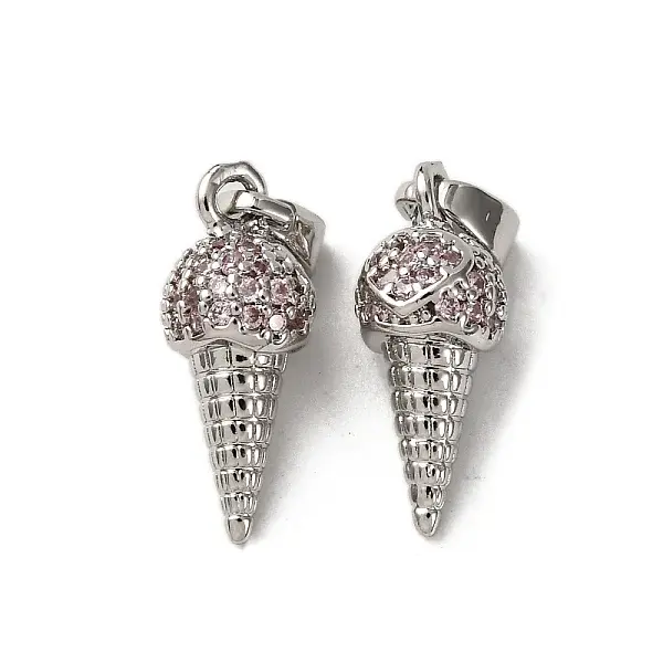 Brass Micro Pave Cubic Zirconia Pendants