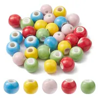 30Pcs 5 Colors Handmade Porcelain Beads