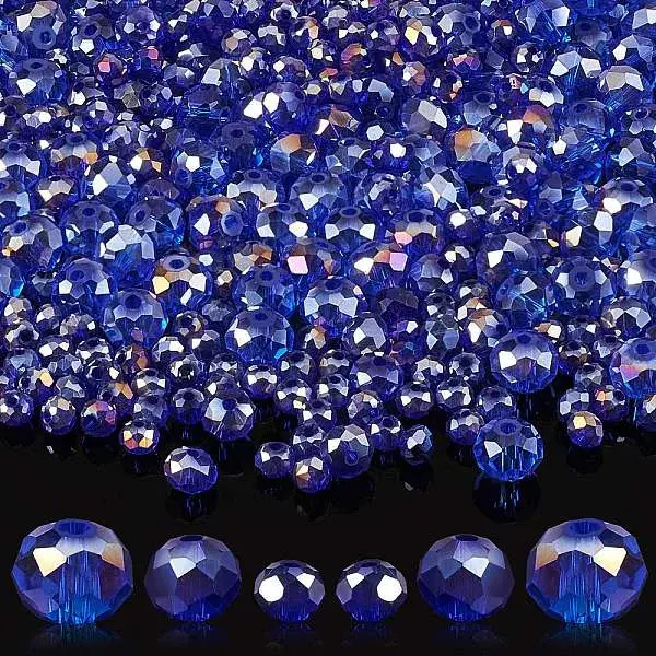 800Pcs 3 Style Electroplate Glass Beads
