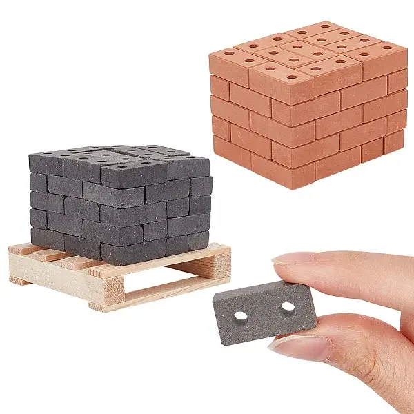2 Colors Polymer Clay Mini Wall Bricks