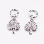 Brass Micro Pave Cubic Zirconia Charms