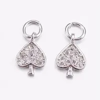 Brass Micro Pave Cubic Zirconia Charms