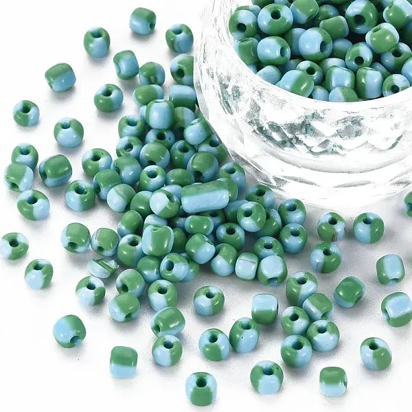 8/0 Two Tone Opaque Glass Seed Beads