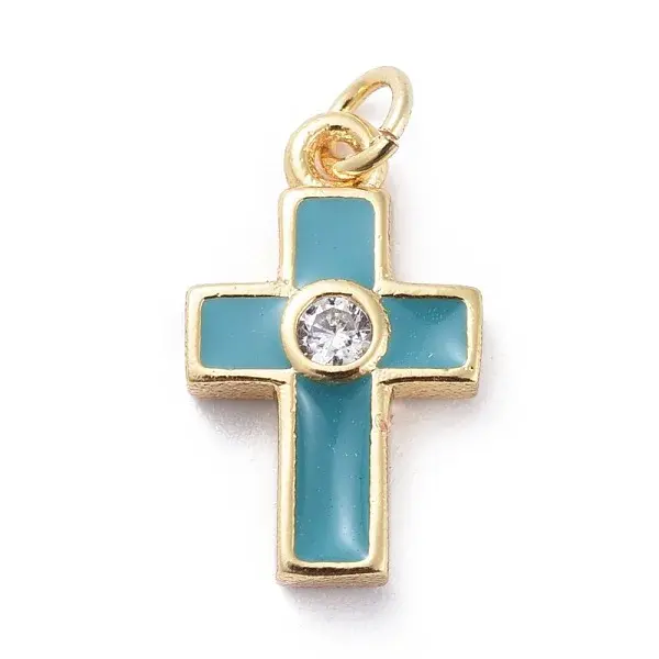 Cubic Zirconia Tiny Cross Charms