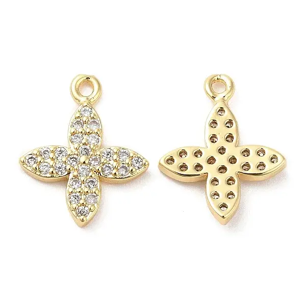 Brass Micro Pave Cubic Zirconia Charms