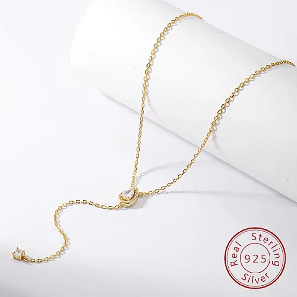 925 Sterling Silver Lariat Necklace