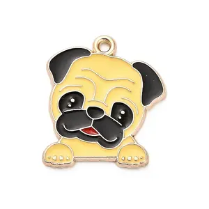 Animal Puppy Alloy Enamel Pendants