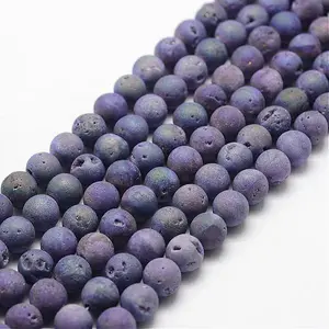 Electroplated Natural Quartz Crystal Beads Strands