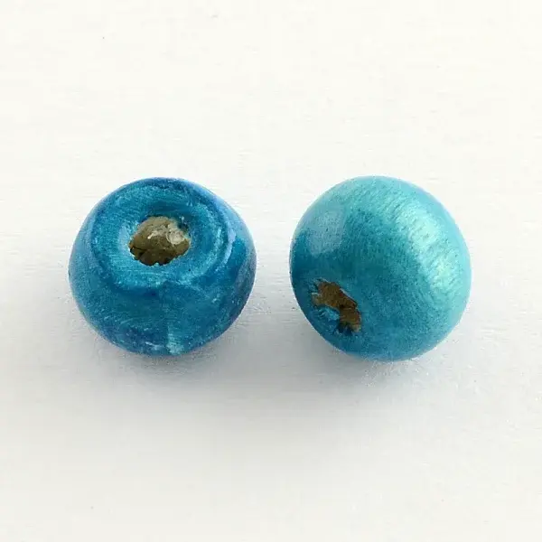 Dyed Natural Wood Beads