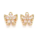 Brass Micro Pave Cubic Zirconia Charms