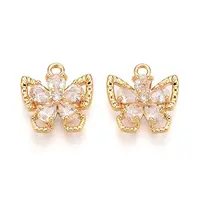 Brass Micro Pave Cubic Zirconia Charms