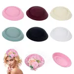 6Pcs 6 Colors Cloth Flat Round Fascinator Hat Base for Millinery