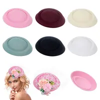 6Pcs 6 Colors Cloth Flat Round Fascinator Hat Base for Millinery
