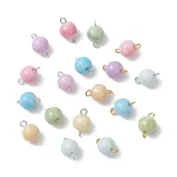 Opaque Crackle Glass Connector Charms