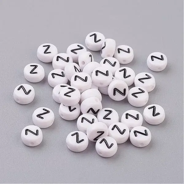 Acrylic Horizontal Hole Letter Beads