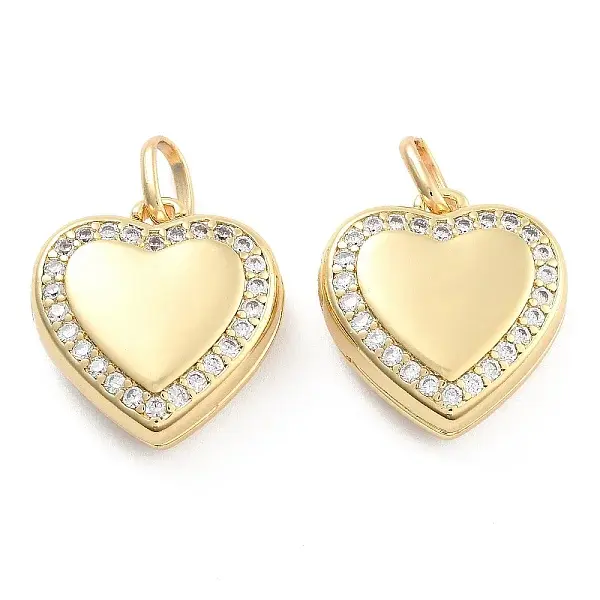 Brass Pave Clear Cubic Zirconia Pendants