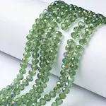 Electroplate Transparent Glass Beads Strands