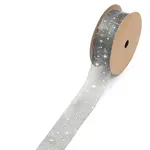 20 Yards Silver Stamping Star Organza Ribbons