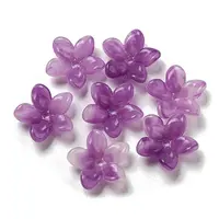 Two-tone Opaque Acrylic Bead Caps