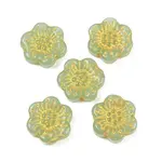Baking Paint and Golden Metal Enlaced Glass Beads