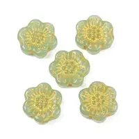 Baking Paint and Golden Metal Enlaced Glass Beads