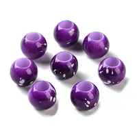 Spray Painted ABS Plastic European Beads