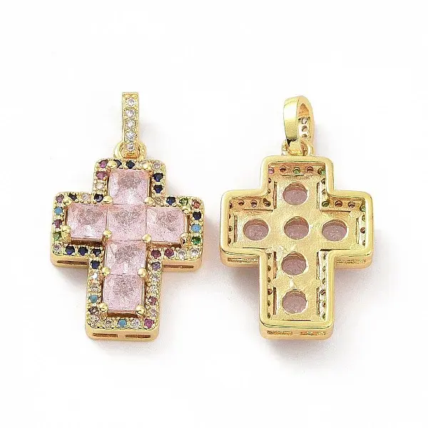 Brass Micro Pave Clear Cubic Zirconia Pendants