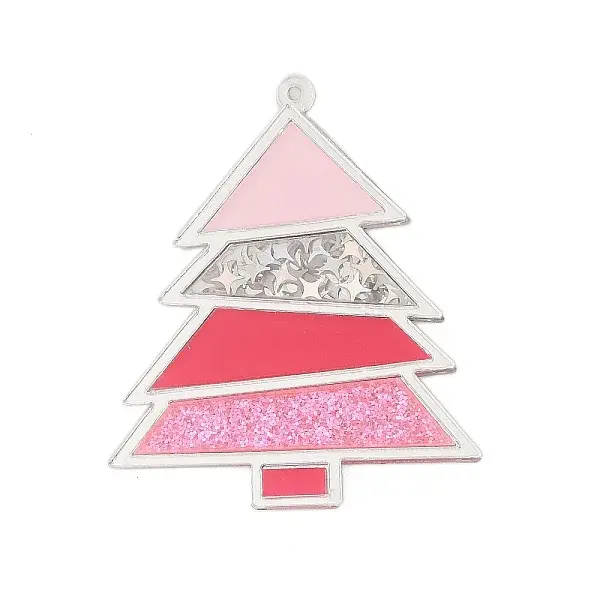 Christmas Theme Opaque Printed Acrylic Big Pendants