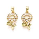 Brass Micro Pave Cubic Zirconia Pendants