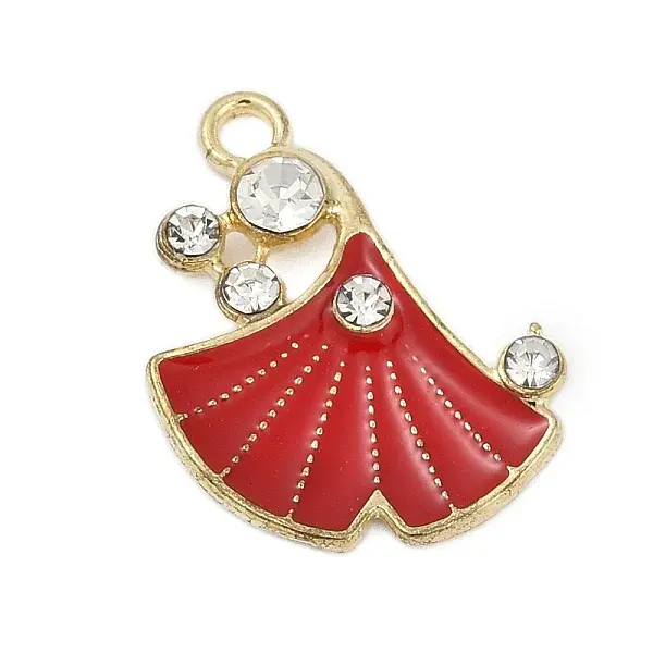 Alloy Enamel Pendants with Rhinestone