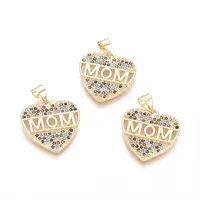 Brass Micro Pave Cubic Zirconia Pendants
