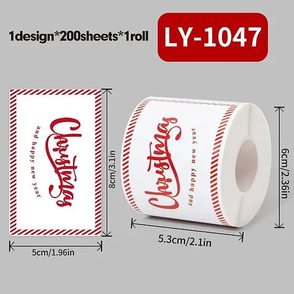 200Pcs Christmas Theme Paper Self-Adhesive Stickers