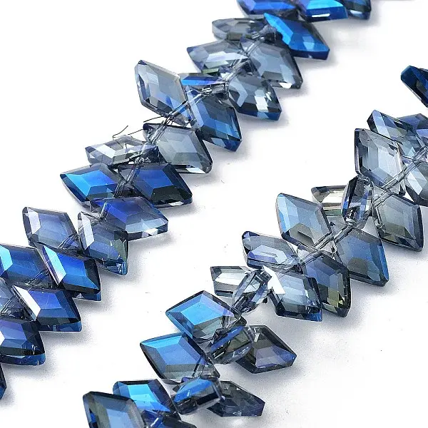 Electroplate Rhombus Glass Beads Strands