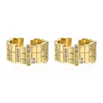 Cubic Zirconia Twist Rectangle Open Cuff Ring