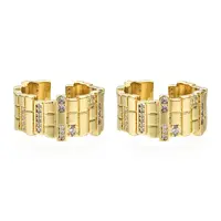 Cubic Zirconia Twist Rectangle Open Cuff Ring