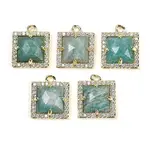 Natural Amazonite Faceted Square Charms