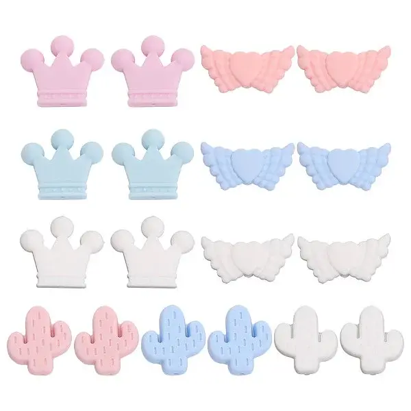 18Pcs 9 Style Food Grade Eco-Friendly Silicone Beads