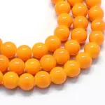 Baking Paint Glass Round Bead Strands