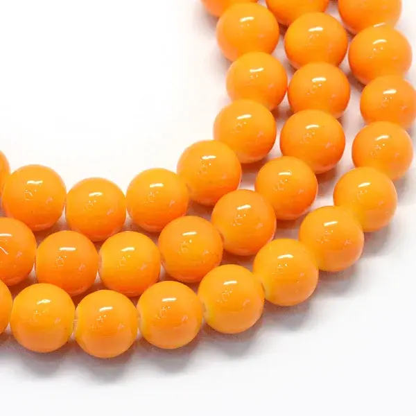 Baking Paint Glass Round Bead Strands