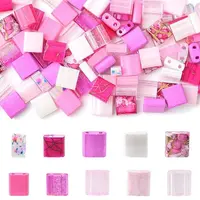 100Pcs 10 Styles 2-Hole Drawbench Glass Seed Beads